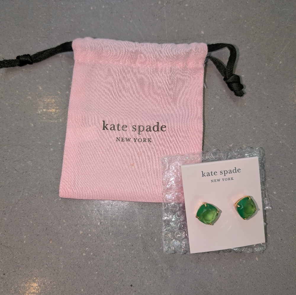 NWT Kate Spade Beryl Green Square Studs $38